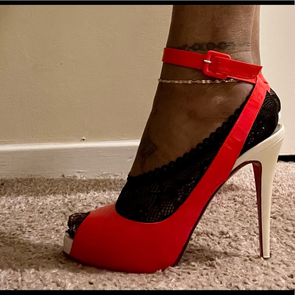 Neon Orange Christian Louboutin Heels with original dust bag